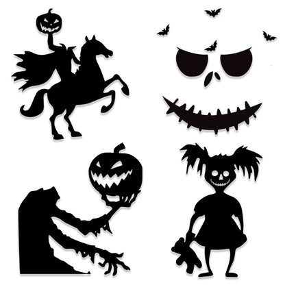 Halloween Window & Door Stickers – Ghost, Skeleton Hand, Pumpkin & Witch Décor