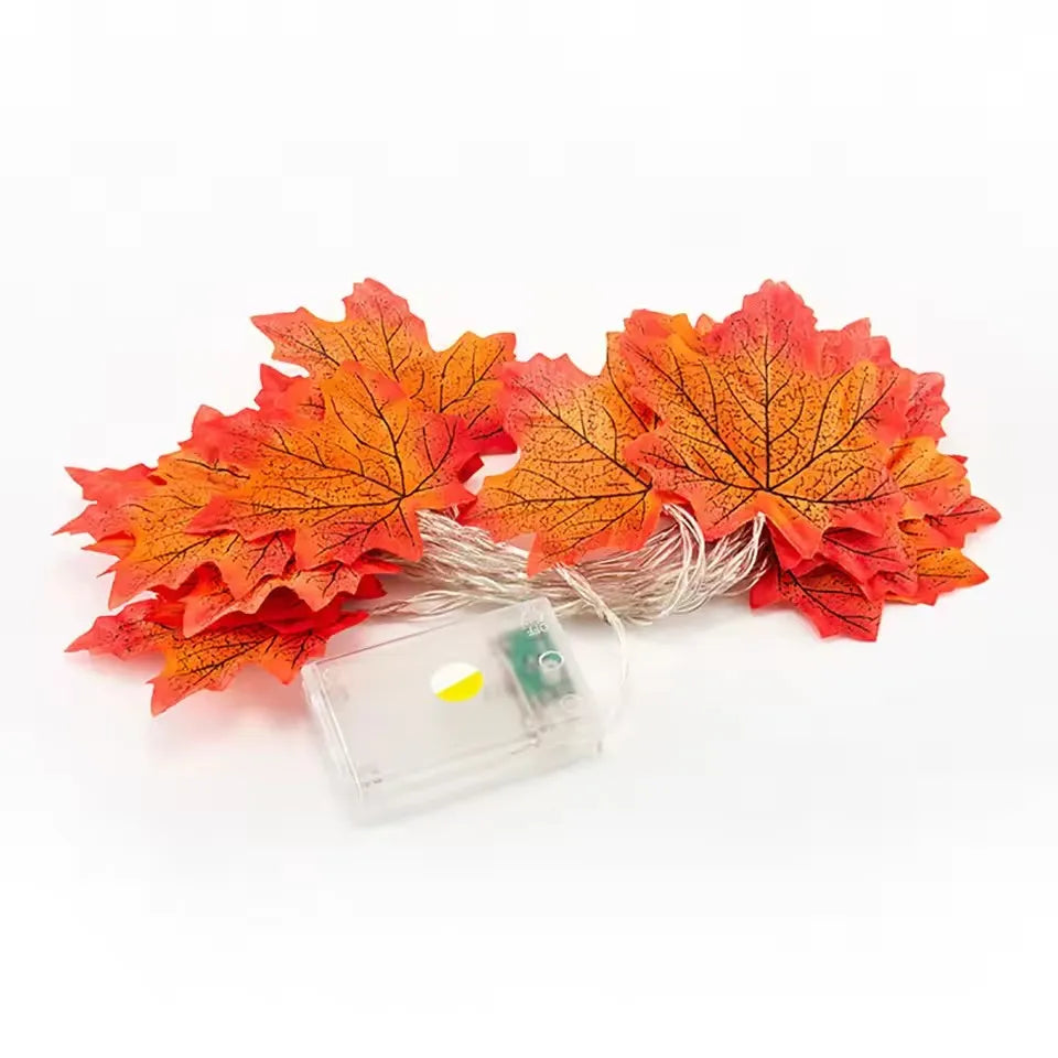 LED Maple Leaf String Lights – 2/3/6M Halloween & Fall Garland