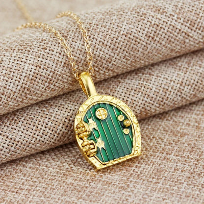 Hobbiton Green Door Pendant Necklace