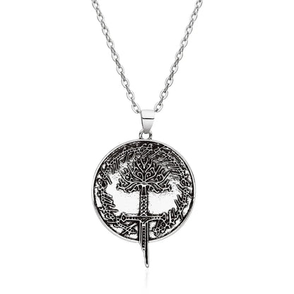 Tree of Gondor & Narsil Necklace | LOTR Broken Sword Pendant | Flame of the West