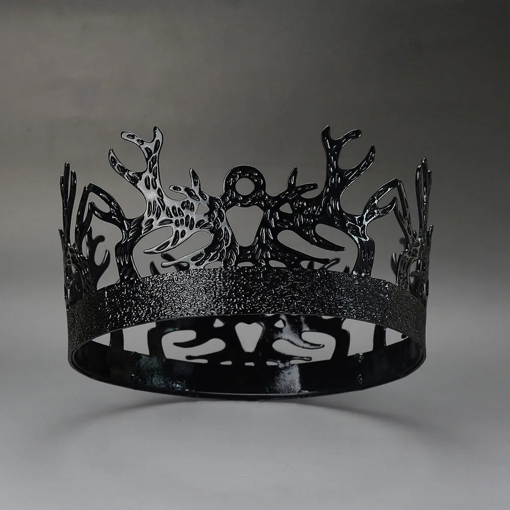 1pc Game of Thrones Joffrey Baratheon Black Crown Men's King Tiara for Pageants Cosplay Medieval Gothic Hair Accessories Themed