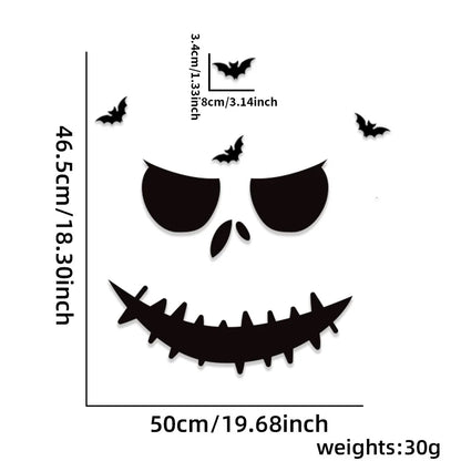Halloween Window & Door Stickers – Ghost, Skeleton Hand, Pumpkin & Witch Décor