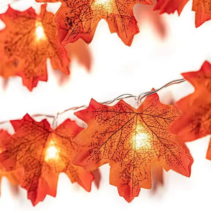 LED Maple Leaf String Lights – 2/3/6M Halloween & Fall Garland