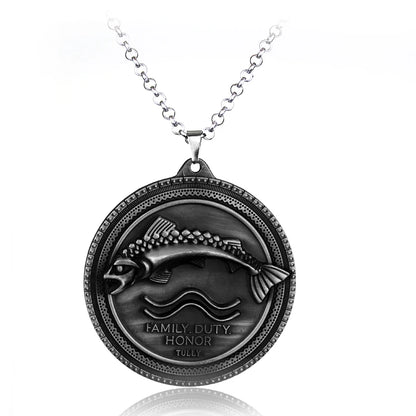 Fire and Blood House Targaryen Dragon Necklace A Song of Ice and Fire Metal Pendant Necklace for Women Men Fans Choker Jewelry