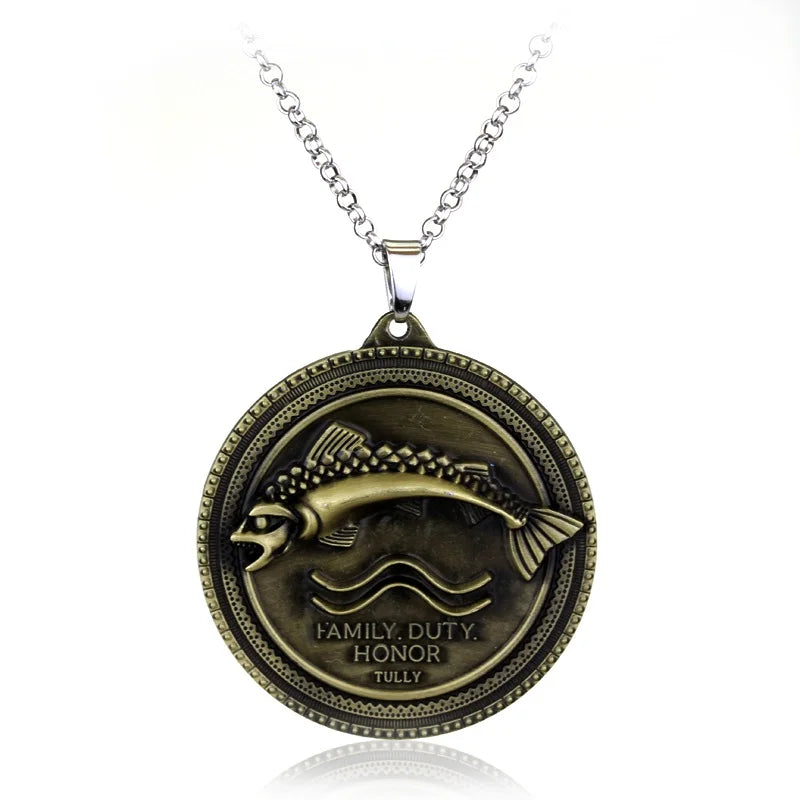 Fire and Blood House Targaryen Dragon Necklace A Song of Ice and Fire Metal Pendant Necklace for Women Men Fans Choker Jewelry