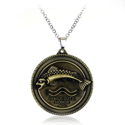 Fire and Blood House Targaryen Dragon Necklace A Song of Ice and Fire Metal Pendant Necklace for Women Men Fans Choker Jewelry