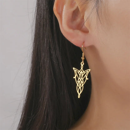 Elven Princes Earrings | LOTR Dangle Hoop Charms | Fiction Edge