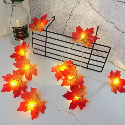 LED Maple Leaf String Lights – 2/3/6M Halloween & Fall Garland