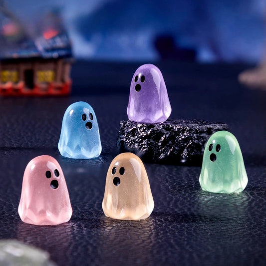 10/20/50pcs Glowing Ghost Miniatures – Halloween Resin Decorations