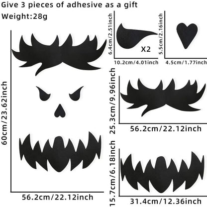 Halloween Window & Door Stickers – Ghost, Skeleton Hand, Pumpkin & Witch Décor