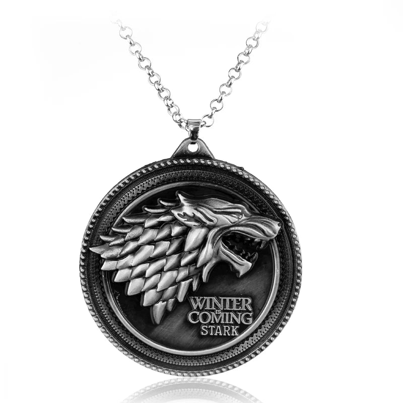 Fire and Blood House Targaryen Dragon Necklace A Song of Ice and Fire Metal Pendant Necklace for Women Men Fans Choker Jewelry