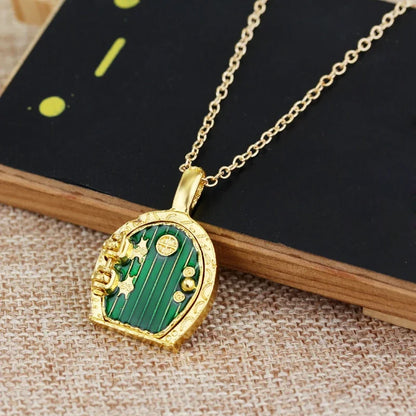Hobbiton Green Door Pendant Necklace