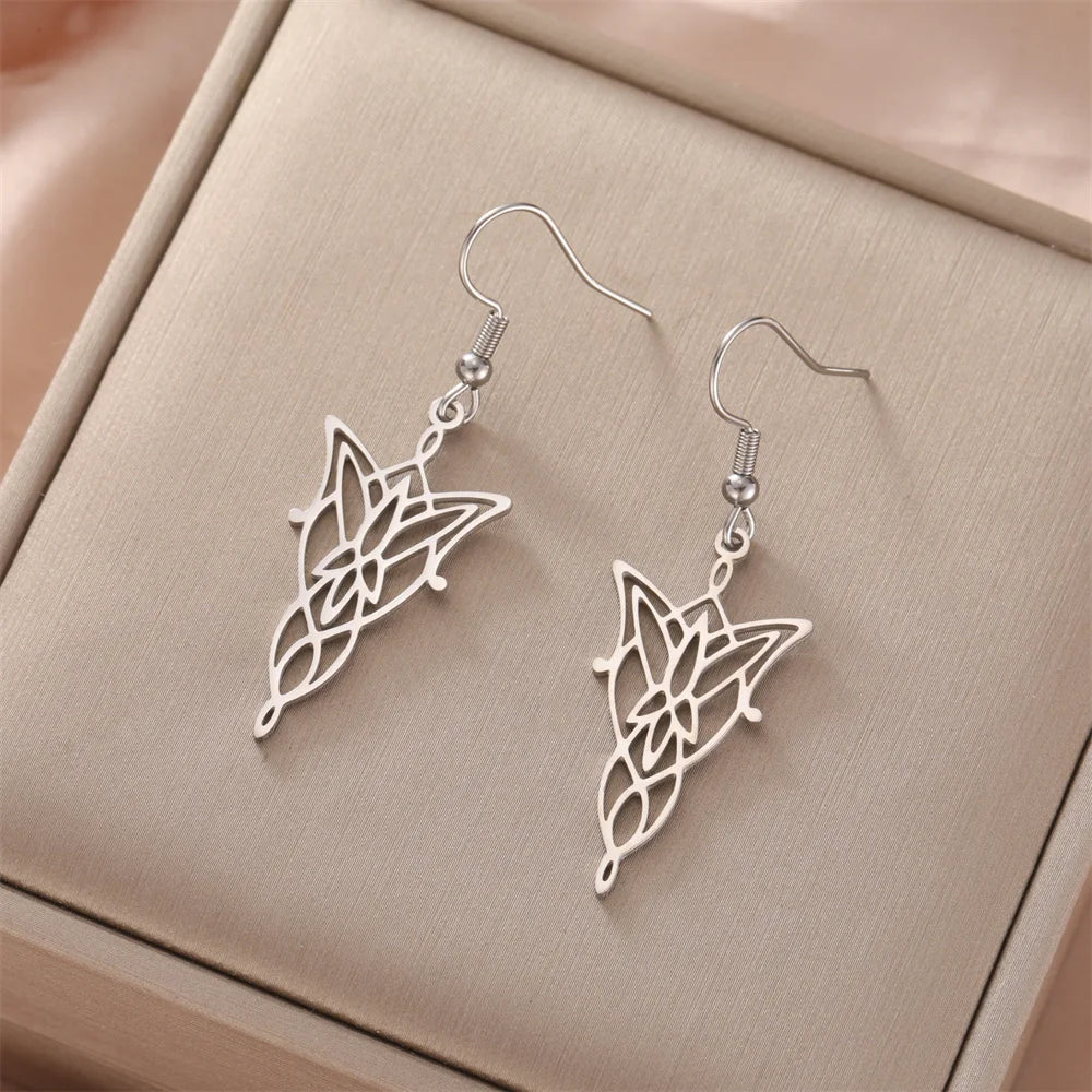 Elven Princes Earrings | LOTR Dangle Hoop Charms | Fiction Edge