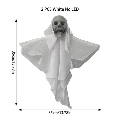 2pcs Hanging Skull Ghosts – Halloween Party & Outdoor Horror Props