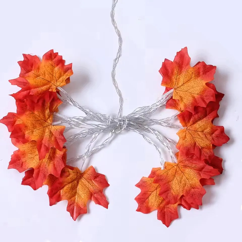LED Maple Leaf String Lights – 2/3/6M Halloween & Fall Garland