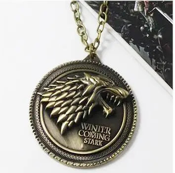 Fire and Blood House Targaryen Dragon Necklace A Song of Ice and Fire Metal Pendant Necklace for Women Men Fans Choker Jewelry