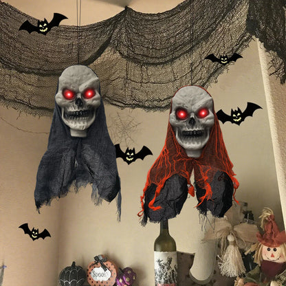 2pcs Hanging Skull Ghosts – Halloween Party & Outdoor Horror Props