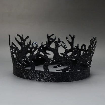 1pc Game of Thrones Joffrey Baratheon Black Crown Men's King Tiara for Pageants Cosplay Medieval Gothic Hair Accessories Themed