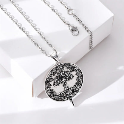 Tree of Gondor & Narsil Necklace | LOTR Broken Sword Pendant | Flame of the West