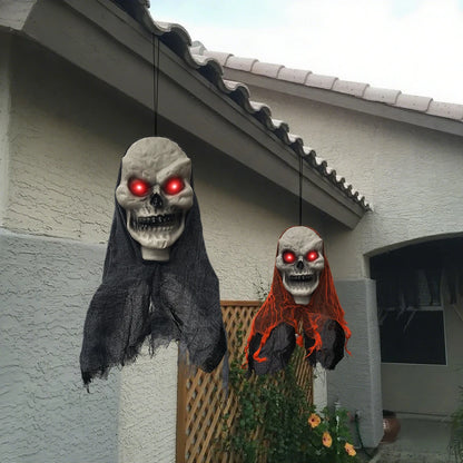 2pcs Hanging Skull Ghosts – Halloween Party & Outdoor Horror Props