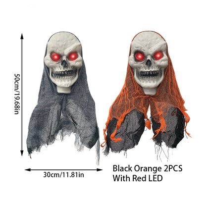 2pcs Hanging Skull Ghosts – Halloween Party & Outdoor Horror Props