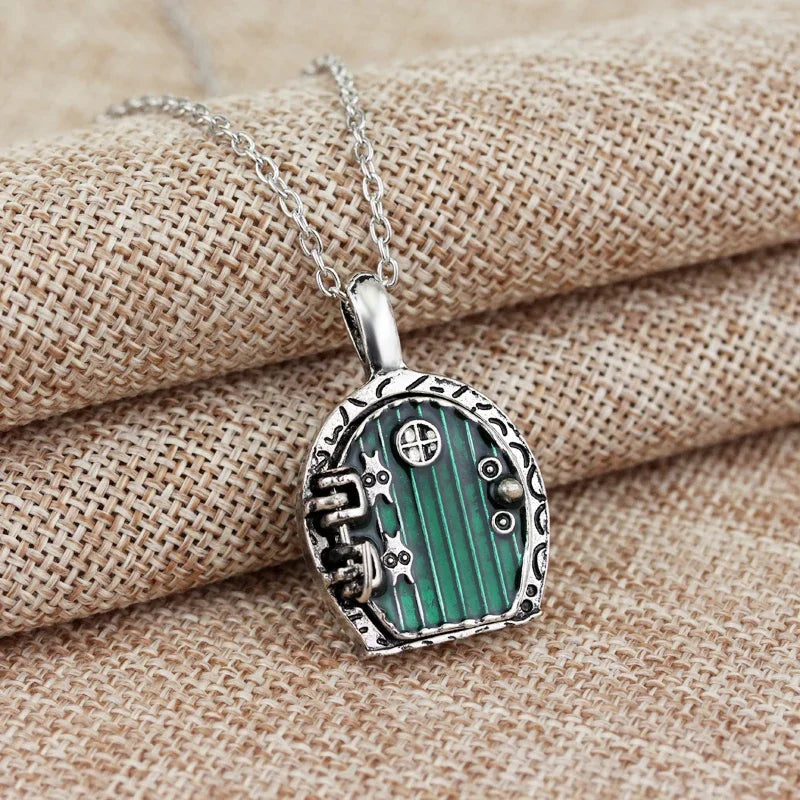 Hobbiton Green Door Pendant Necklace