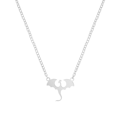 Dragon Movie Family Same Clavicle Necklace Vintage Medieval Smooth Luxurious Stainless Steel Dragon Pendant Necklace Thrones