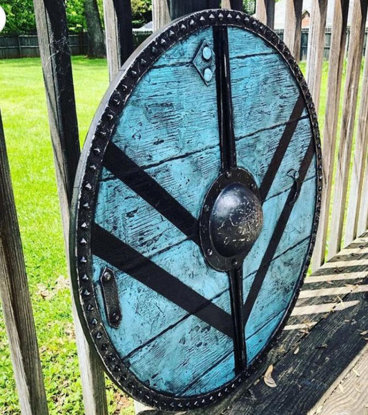 Lagertha Shieldmaiden Plank Blue Viking Shield | FictionEdge
