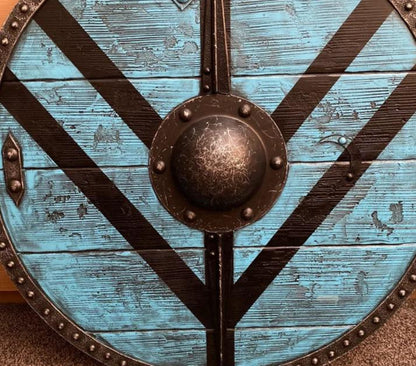 Lagertha Shieldmaiden Plank Blue Viking Shield | FictionEdge