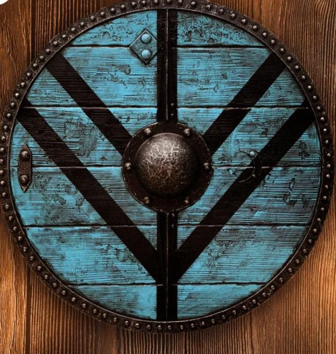 Lagertha Shieldmaiden Plank Blue Viking Shield | FictionEdge
