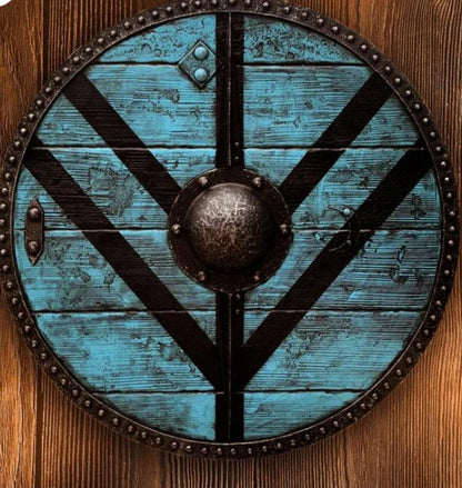 Lagertha Shieldmaiden Plank Blue Viking Shield | FictionEdge
