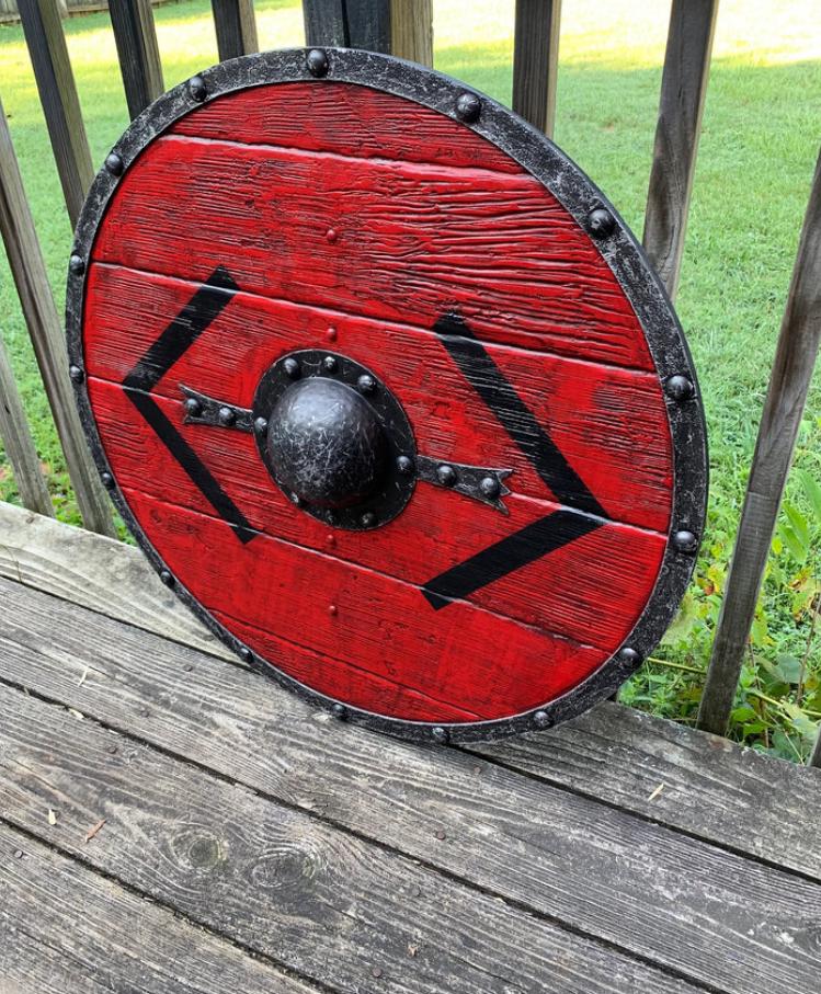 Lagertha Shieldmaiden Plank Blue Viking Shield | FictionEdge