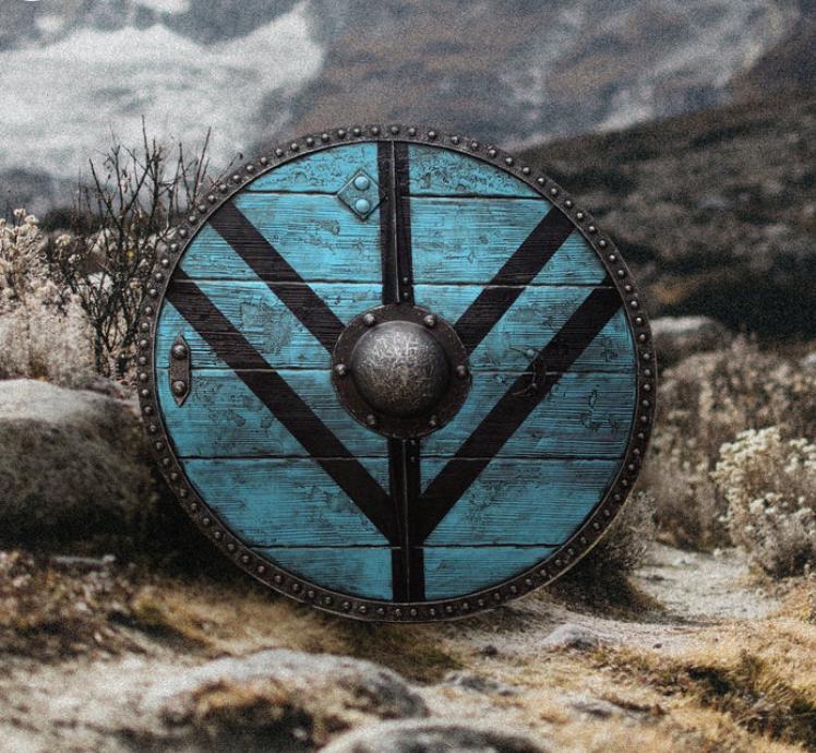 Lagertha Shieldmaiden Plank Blue Viking Shield | FictionEdge