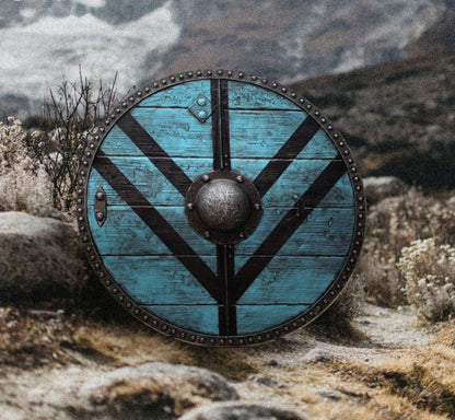 Lagertha Shieldmaiden Plank Blue Viking Shield | FictionEdge