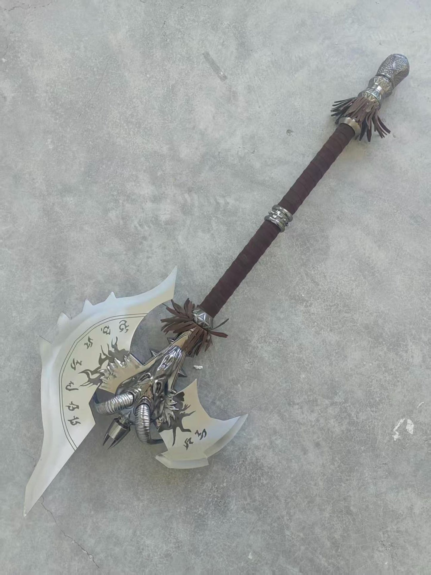 Fiction Edge Orange Axe – Heavy Steel WoW Battle Axe Replica