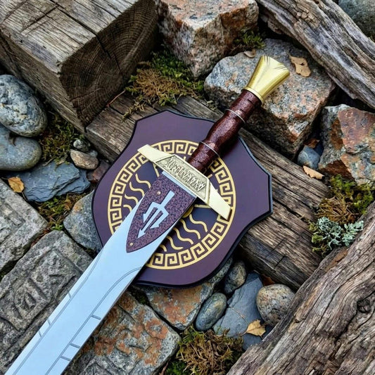 Hand Forged Viking Sword – Norse Steel Replica with Leather Scabbard