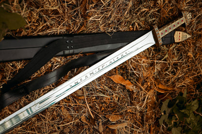 Hand Forged Ragnar Lothbrok Viking Replica Sword – Leather Scabbard