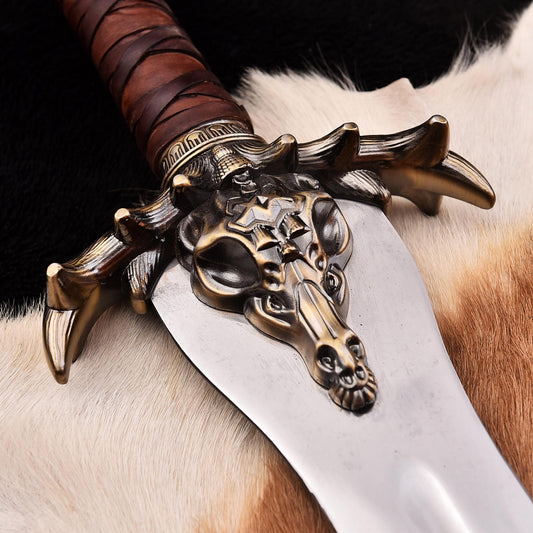 Ragnar Lothbrok Viking Sword – Hand Forged Norse Replica Blade with Leather Scabbard