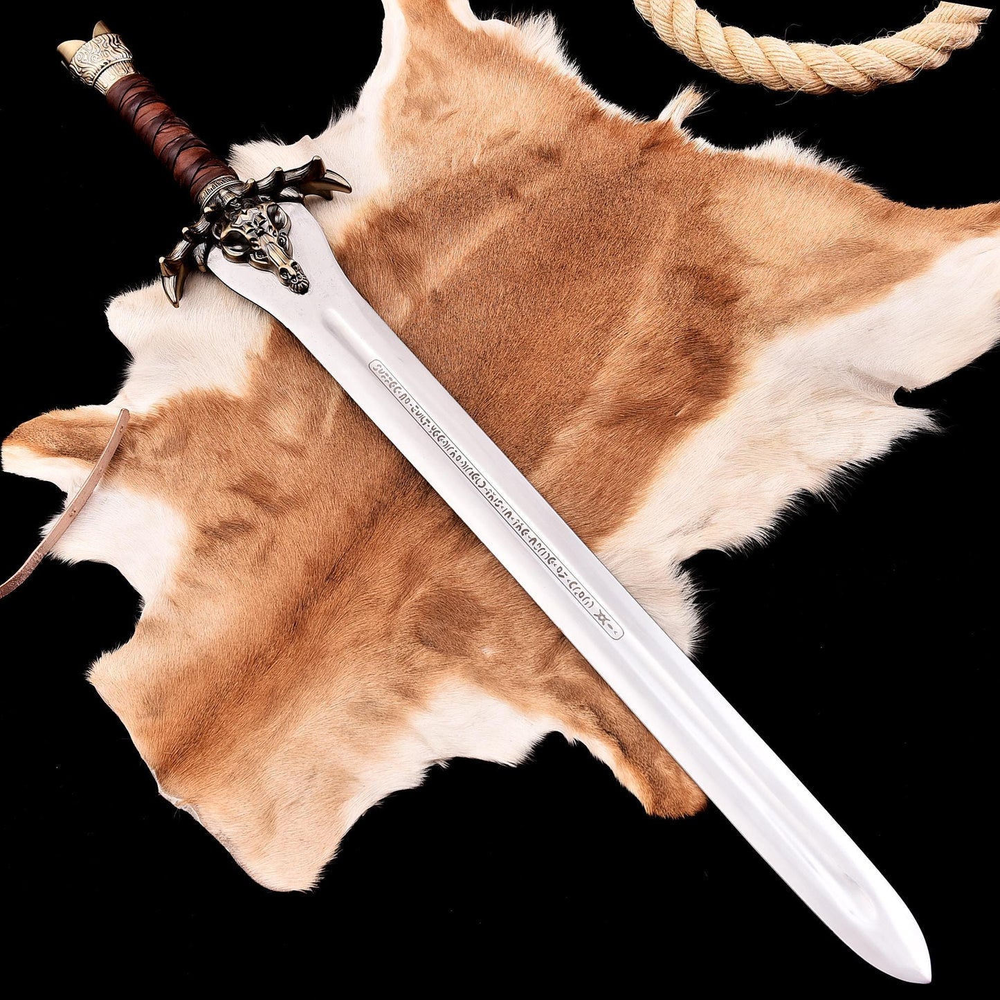 Ragnar Lothbrok Viking Sword – Hand Forged Norse Replica Blade with Leather Scabbard