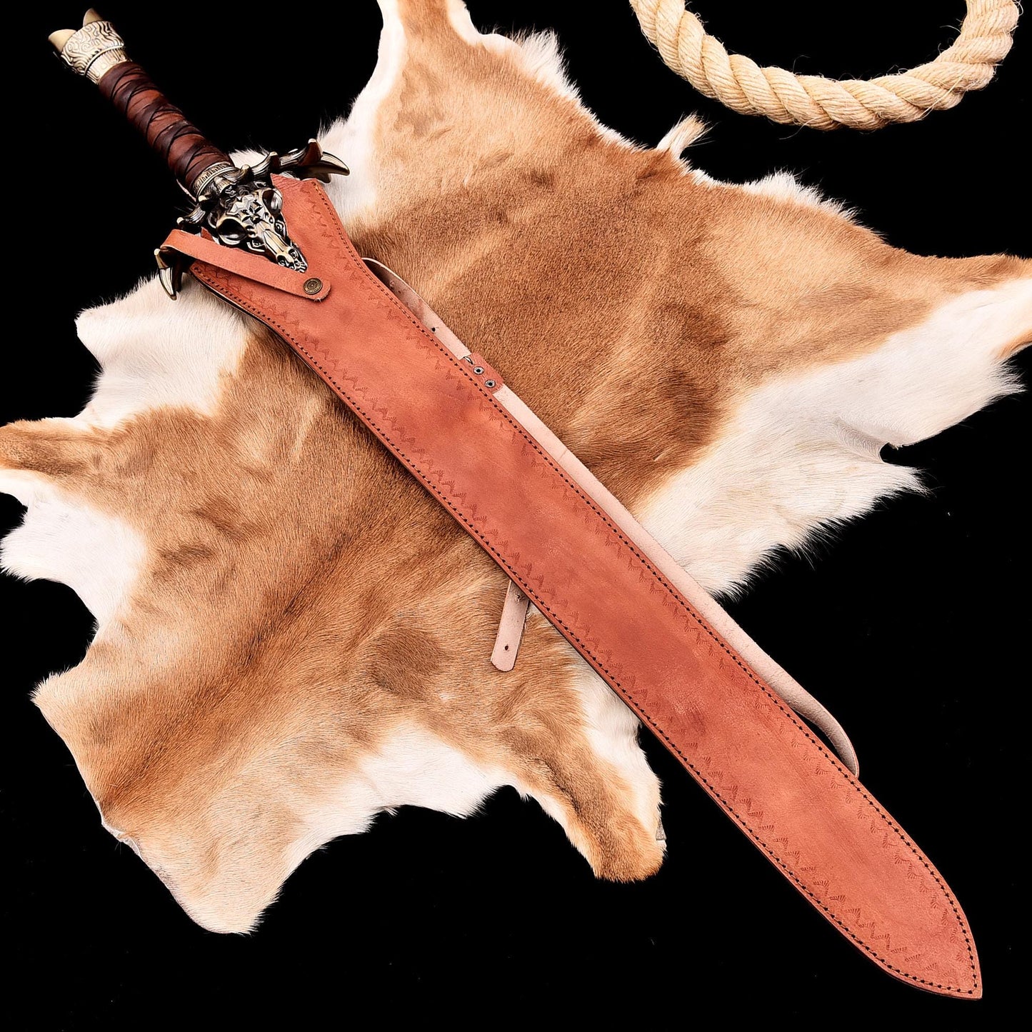 Ragnar Lothbrok Viking Sword – Hand Forged Norse Replica Blade with Leather Scabbard
